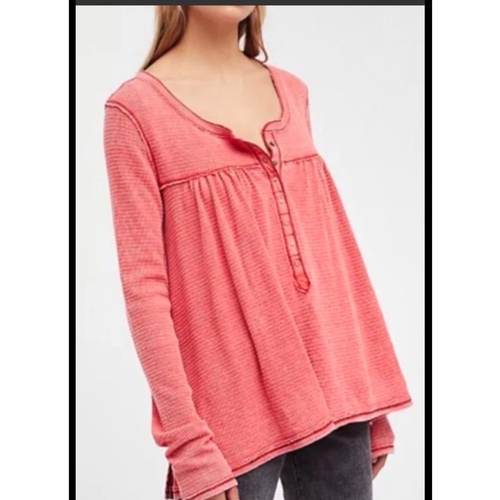 We The‎ Free Free People Kai Henley Thermal Top Small boho oversized tunic